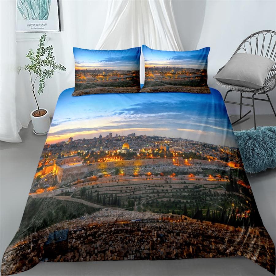 Opera House 3D Duvet Cover Set King Queen Double Full Twin Single Size Bed Linen Set EU single(135x200cm)