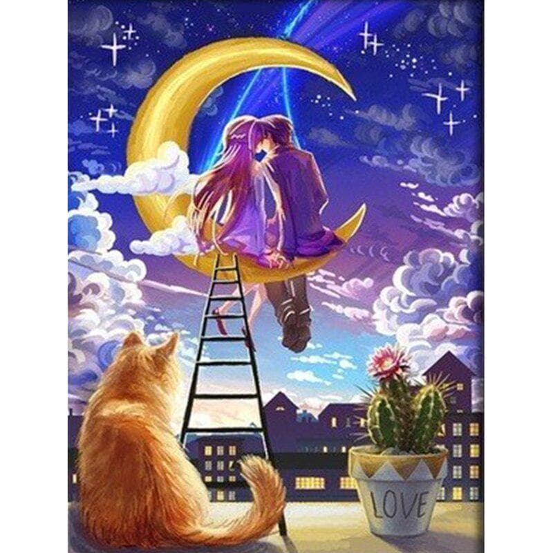 5D Diamond Painting Couple First Love Round Drill Diamond Embroidery Cross Stitch 20X30CM