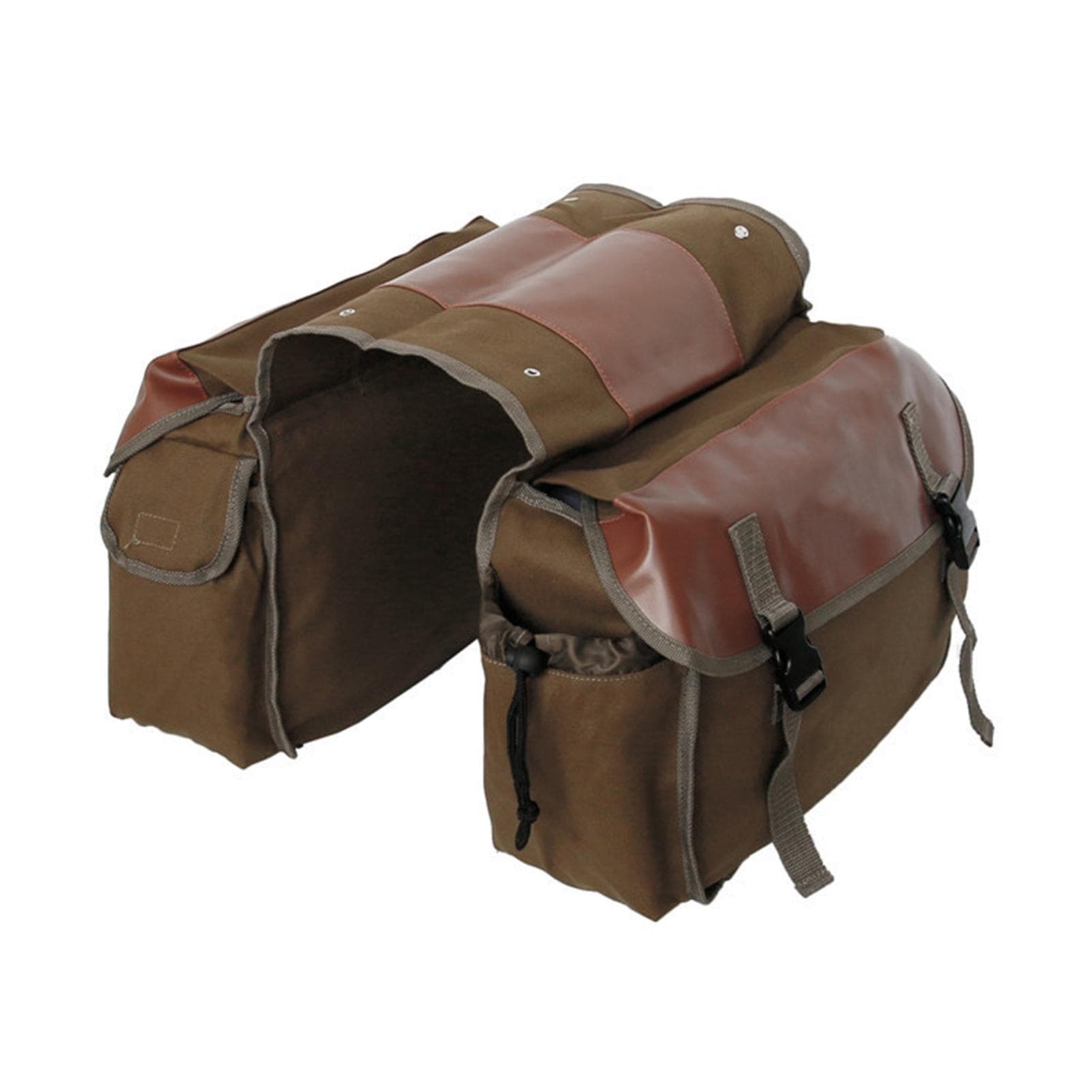 Motorbike Large Capacity Saddle Bag Motorcycle Riding Travel Canvas Waterproof Panniers Box Side Tools Bag Pouch for Motorbike khaki