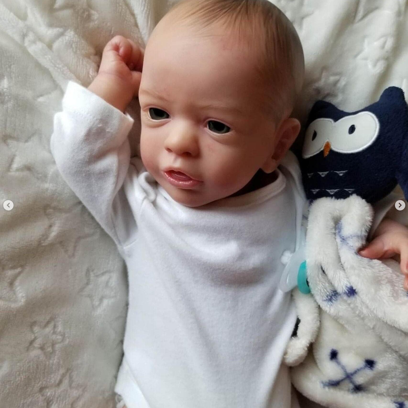 3D Marble Texture Skin Visible Veins Soft Silicone Reborn Baby Boy Doll Toy For Girl 45 CM Cloth Body Art Bebe Boneca Play House 47cm 3D-paint SKin Doll