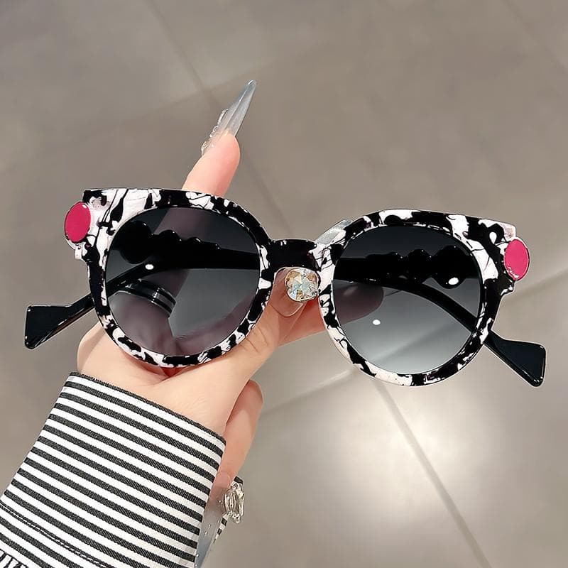Retro round high end sunshade sunglasses trendy street style accessories versatile unisex eyewear for men and women