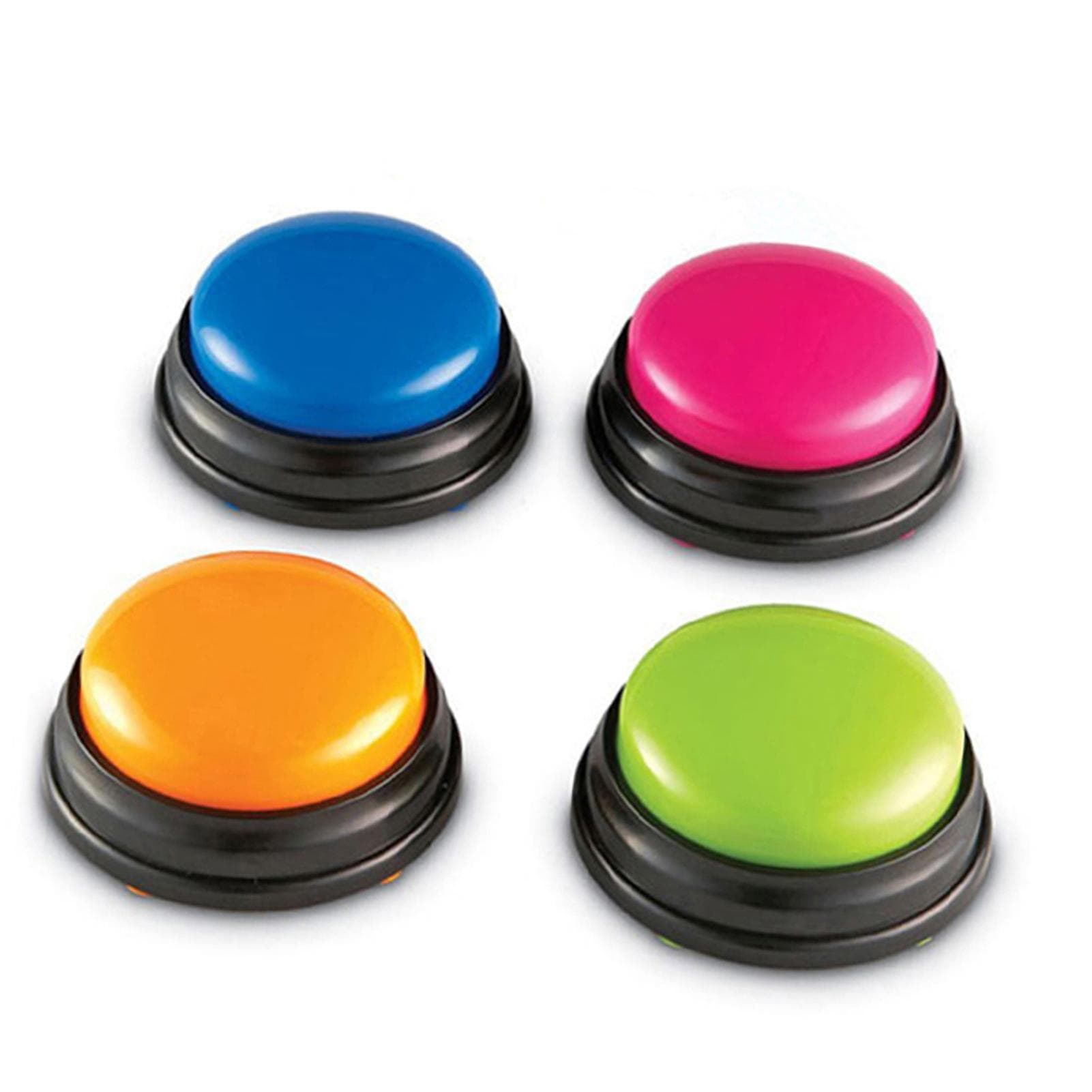 Small Size Easy Carry Voice Recording Sound Button for Kids Interactive  Answering Buttons 4 Pack multicolour