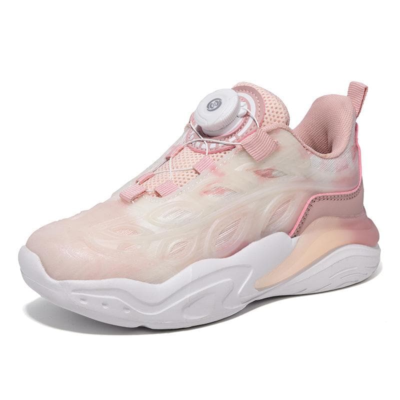 Rotating Button Luminous Fluorescent Girls' Shoes Sneakers Small White Shoes Spring and Autumn Girls' Running Shoes Casual Shoes All-match Trendy 38