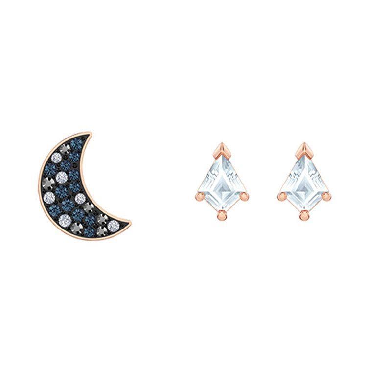 Swarovski Symbolic Mysterious Moon Dark Gradient Symbolica Imitation Crystal Earrings Women earrings 5494353 Box+Shopping Bag
