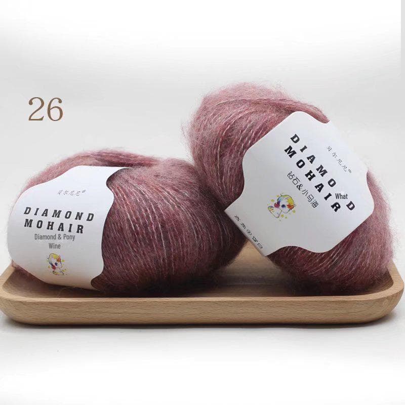 Diamond Mohair Fine Yarn: Ideal for Handmade Scarves, Sweaters, and DIY Knits.