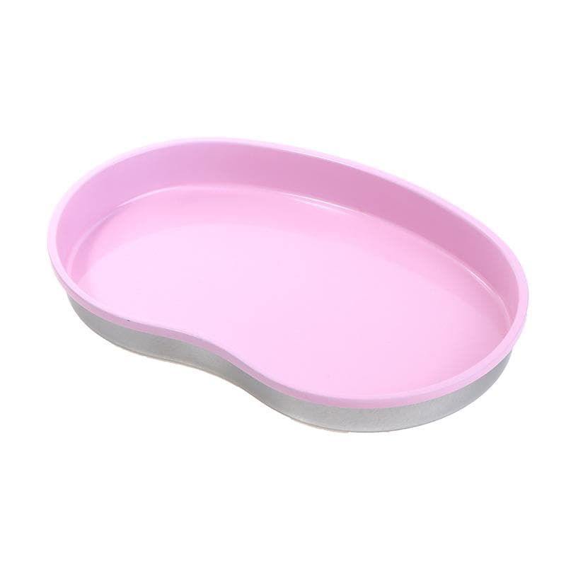 1Pcs Stainless Steel Nail Art Equipment Plate Doctor Surgical Dental Tray False Nails Dish Tools Cosmetic Storage Tray pink