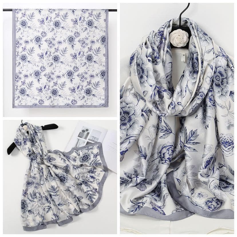 High-End Summer Silk Scarf - Long, Fashionable Sunscreen Shawl for Women 90x180