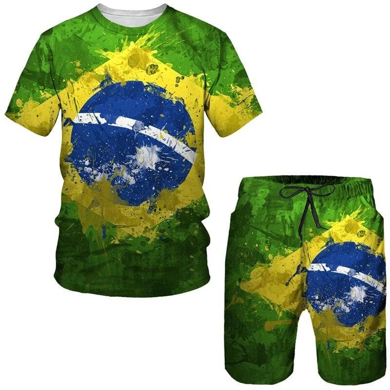 U.S.A/Israel National Emblem 2 Piece Sets Tracksuit Men's Oversized Clothes Summer Beach Style 3D Printed Men Suit Tshirt S L