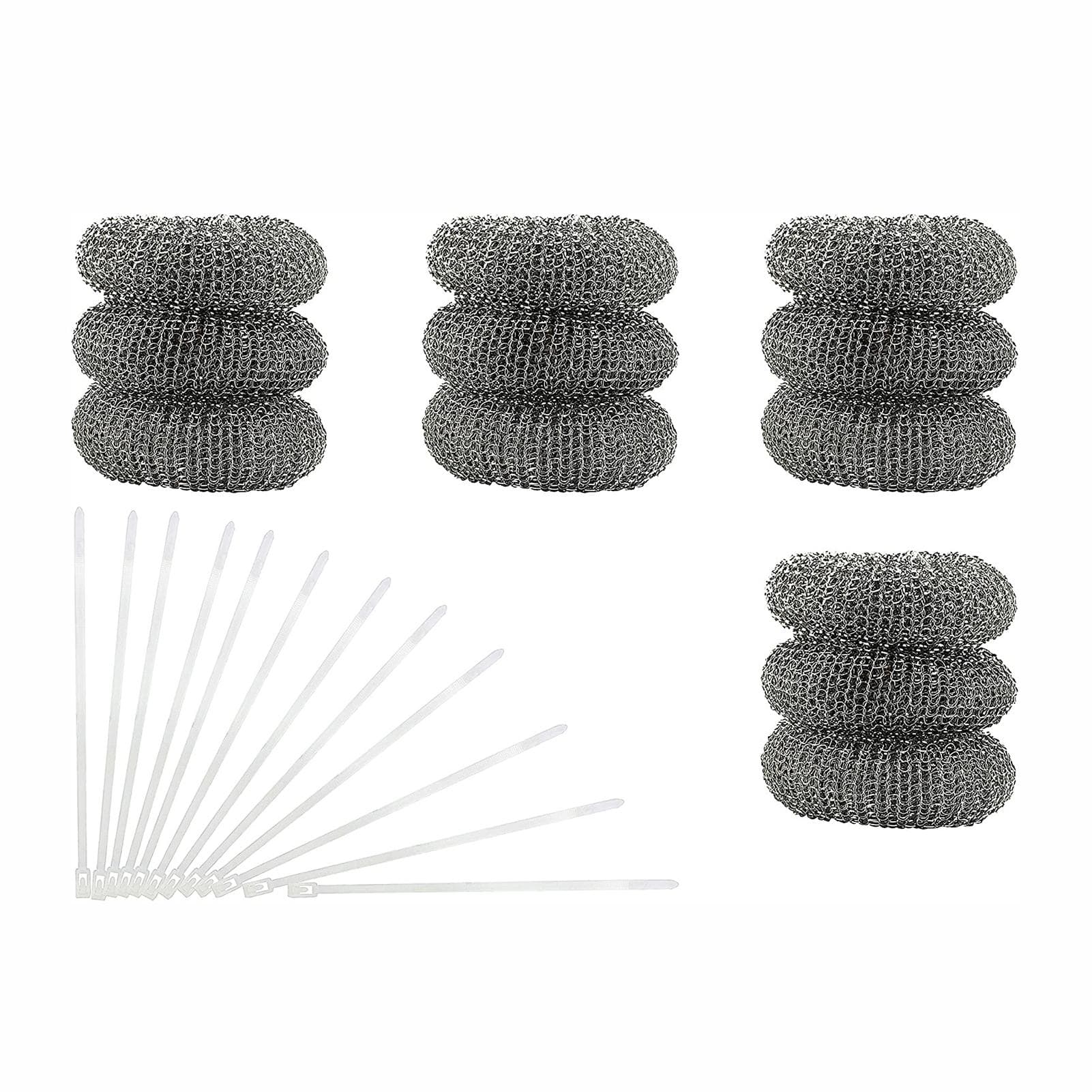 12Pcs Lint Traps with 12 Ties Attach to Washer Sink Hose Stainless Steel Lint Catcher From Clogging 12Pcs Lint Traps with 12 Ties