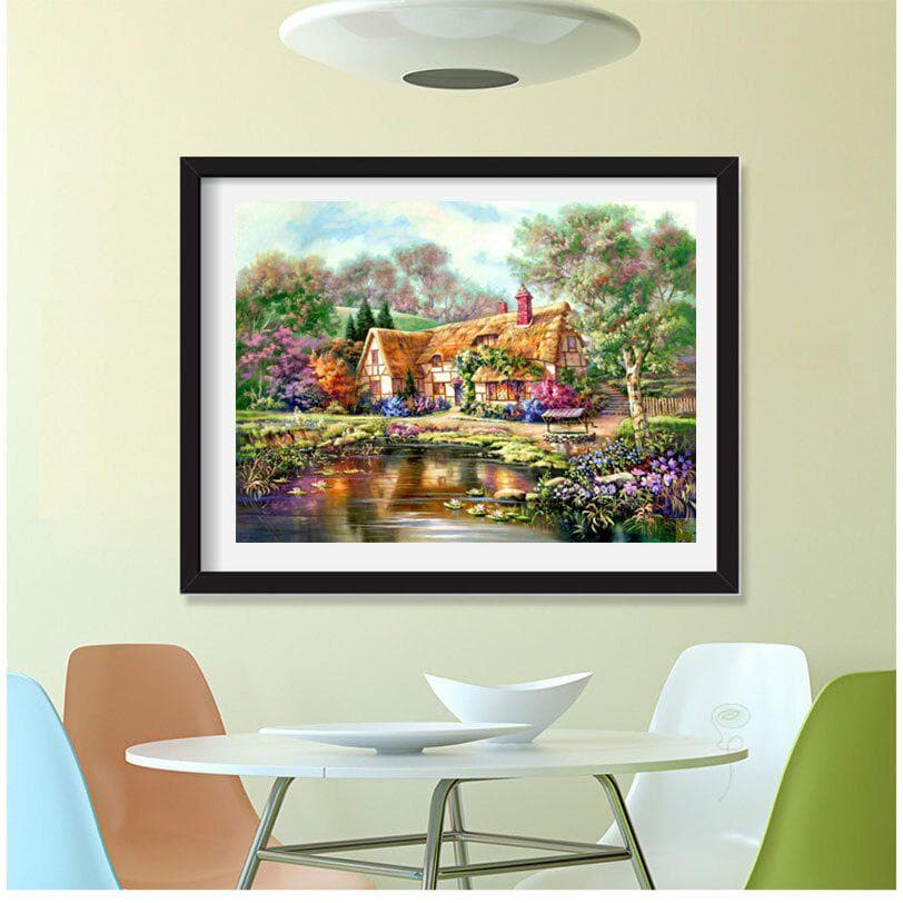 5D DIY Diamond Painting Scenic Cross Stitch Diamond Embroidery Round Rhinestones Mosaic Needlework 20X30CM