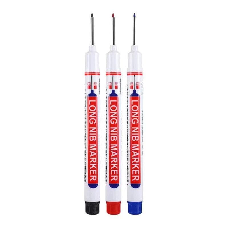 3Pcs/Set Long Head Markers Bathroom Woodworking Decoration Multi-purpose Deep Hole Marker Pens Red/Black/Blue/Green/White Ink