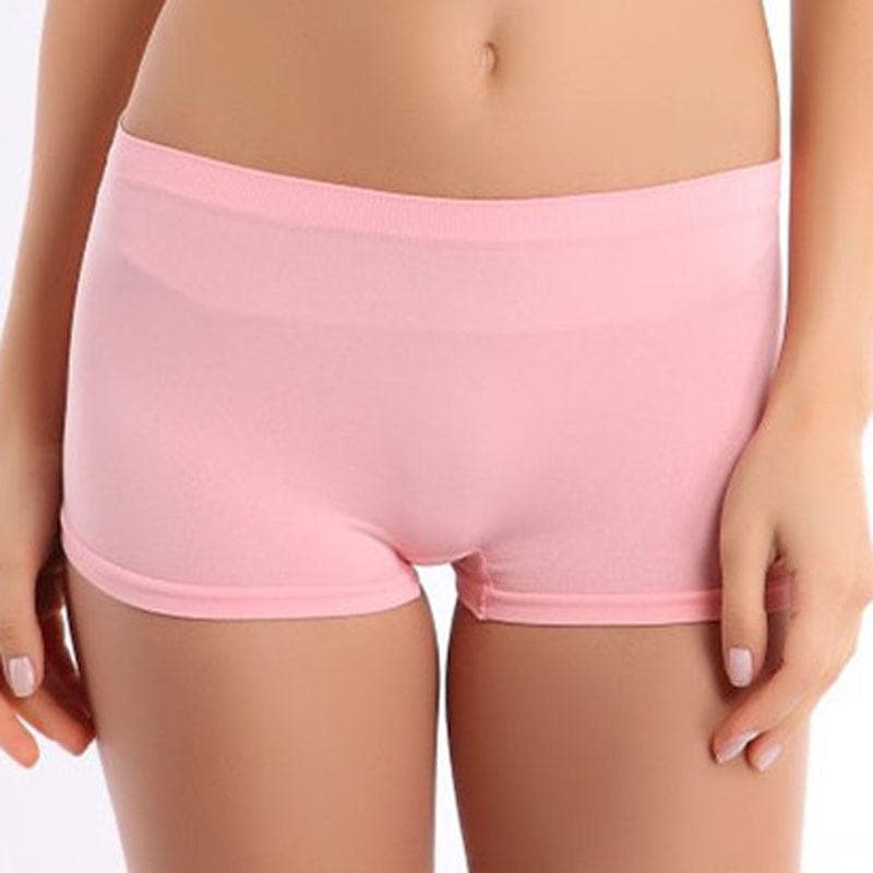 Solid Comfortable Summer Women Shorts Solid Workout Waistband Skinny Shorts one size pink