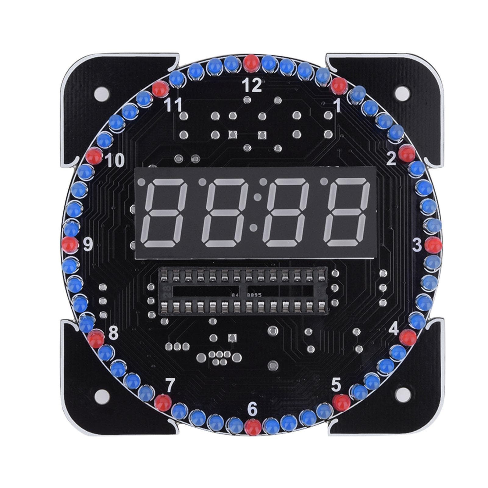 DIY Light Control Rotation LED Electronic Temperature Clock Kit Set WCase & USB Cable Green power cord green