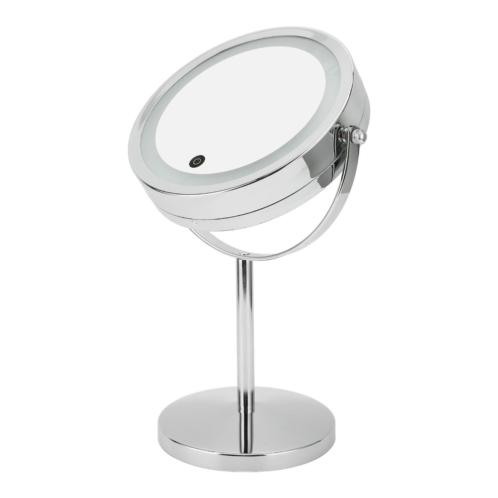 LED Light Makeup Mirror Round Double Sided Magnifying Mirror Standing Mirror for Home Bathroom