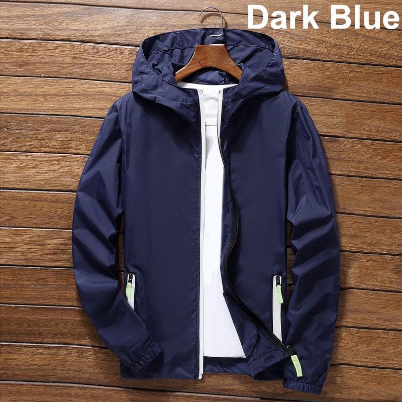 Men Zipper Jacket Outwear Coat Windbreaker Casual Male Spring Autumn Bomber Jackets 6XL dark blue