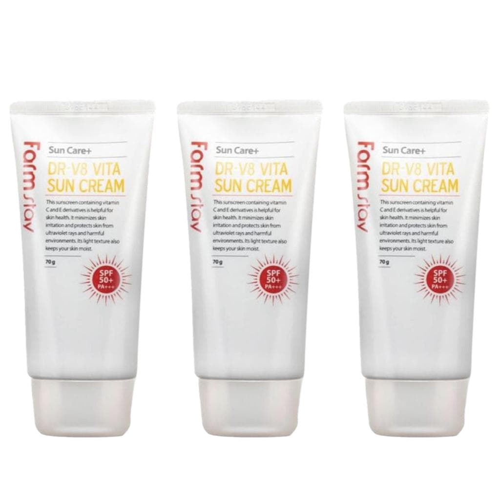 FARM STAY Dr. V8 Vita Sun Cream 70g (3 Options) 3pcs