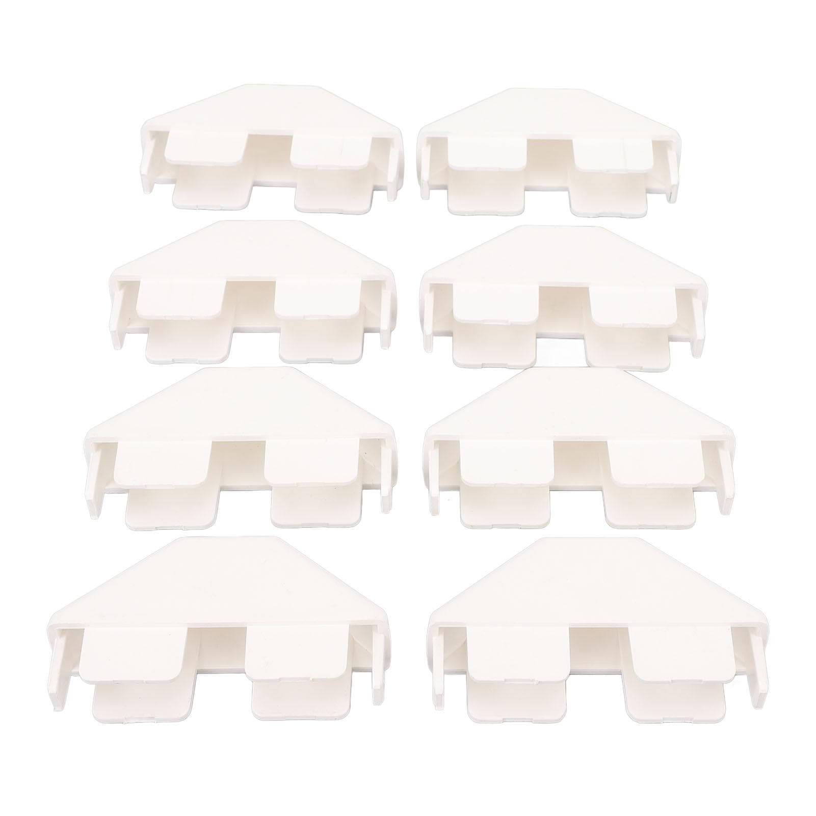 8pcs White Picket Fence Cap Rainproof Windproof Fencing Parts Decorative PVC Pocket Rail End Cap