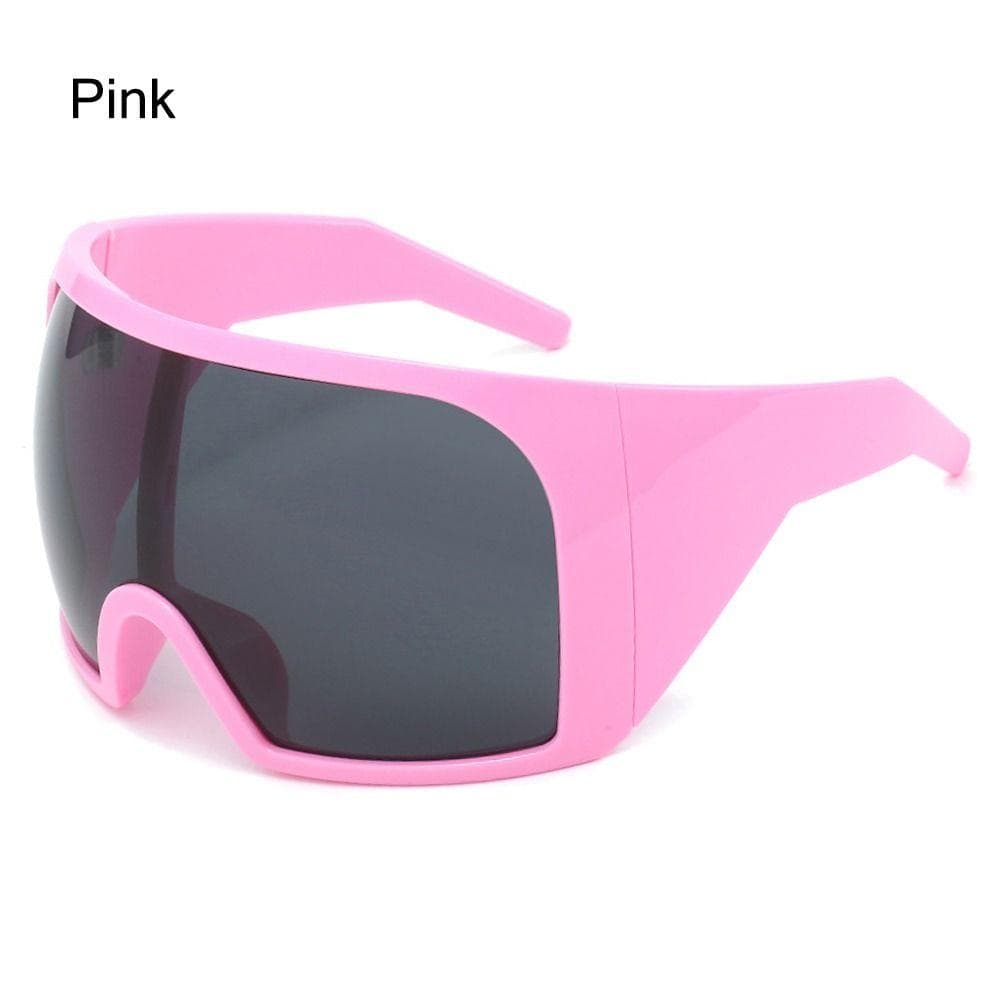 Oversize Fashion Y2k Wrap Around Sunglasses For Women Big Frame Black Shades Luxury Brand Design Punk Sun Glasses One Piece
