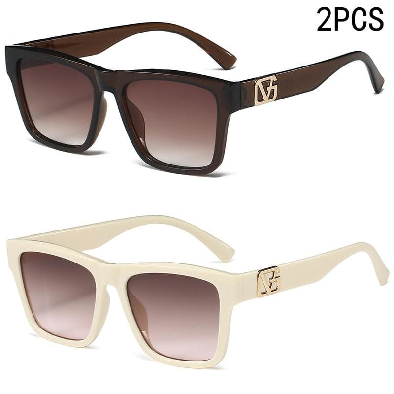 1/2/6PCS Fashion Square Frame Sunglasses UV Protection Women Letters Decorative 3197