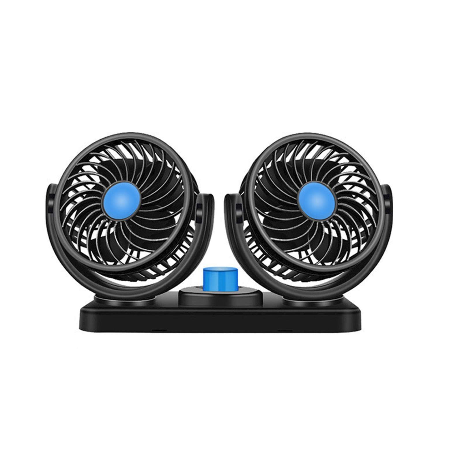 Car Cooling Fan with Dual Head 360 Degree Rotatable 2 Speed 12V DC Strong Power Low Noise Cigarette