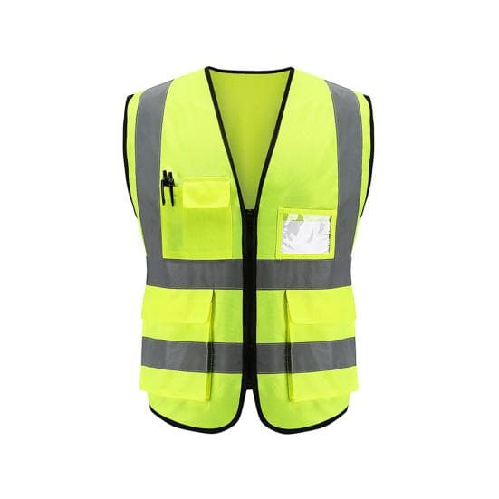 RS-SE High Visibility Warp Knitted Fabric Multi-pockets Safety Vest Reflective Clothes yellow