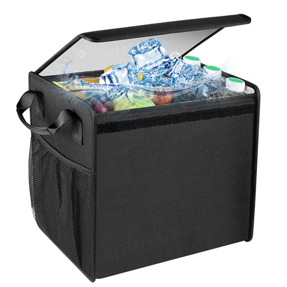 Car Trunk Organizer Bag Insulated Waterproof for Car Sedan SUV MPV  Foldable 600D Oxford Cloth black