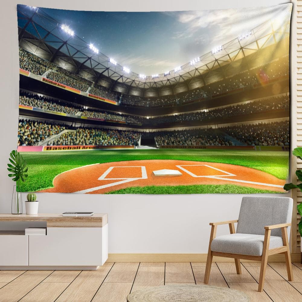 Football Field Landscape Tapestry Wall Hanging Bohemian Style Hippie Tapiz Living Room Aesthetic Room Home Decor 95x70CM