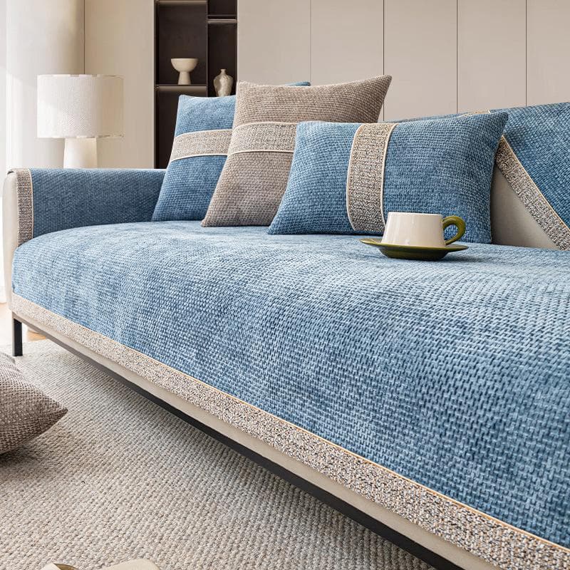 High End Minimalist All-season Universal Sofa Mat Chenille Anti Slip Seat Cushion Household Comfortable Breathable Couch Cover 90x70cm 1pcs