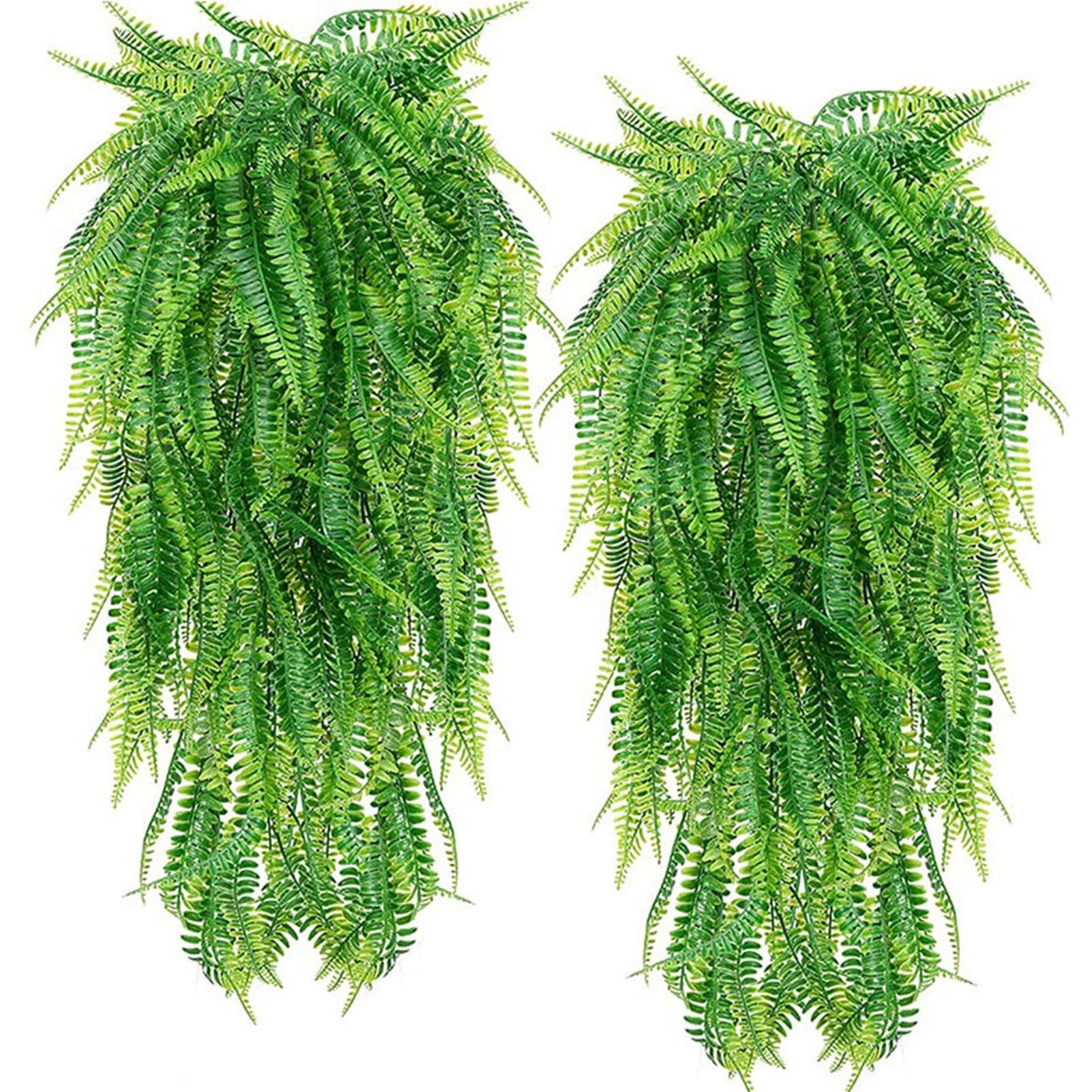 2Pcs Green Leaves Decor Natural Shape Color Lifelike Artificial Green Leaves for Home Courtyard