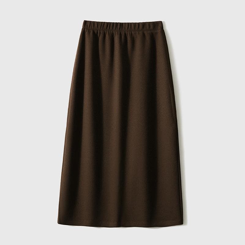 All-match Skirt Straight Wool Acetic Acid Rear Slit Skirt 2XL