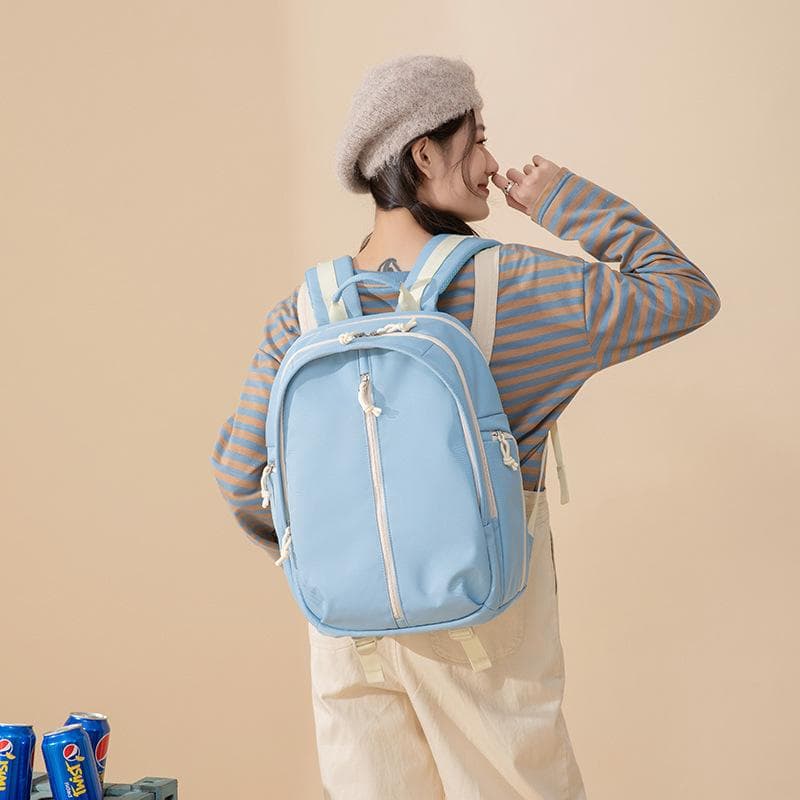 Spring and Summer Niche Casual Large-capacity Oxford Cloth Women's Bag, College Student Computer Couple Travel Backpack blue