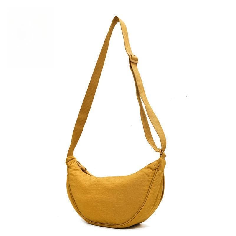 Fashion casual women's messenger bag new shoulder bag nylon dumpling bag women's satchel simple and lightweight small cloth bag yellow