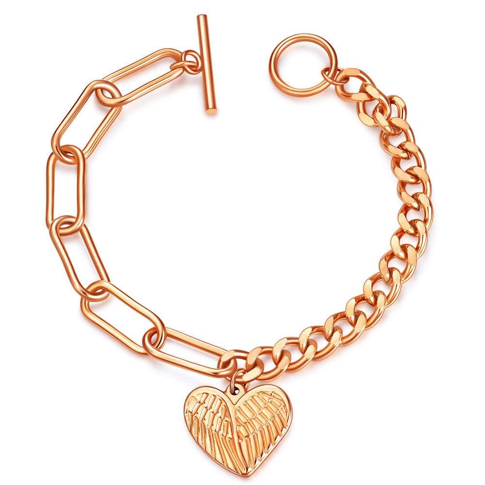Trendy Men's and Women's Fashion Personalized Ot Chain Titanium Steel Bracelet rose gold