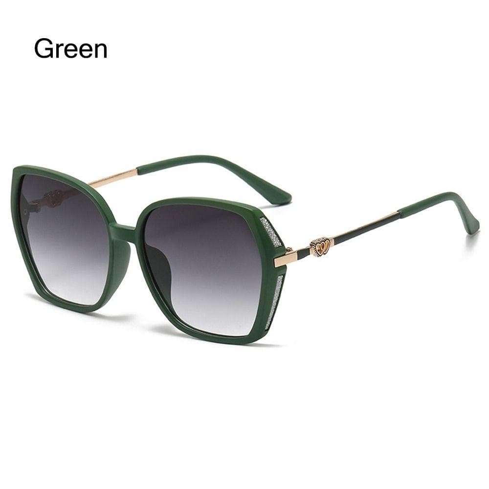 Luxury UV Protection Women Rhinestone Shades Oversized Retro Sunglasses Large Frame Street Fashion