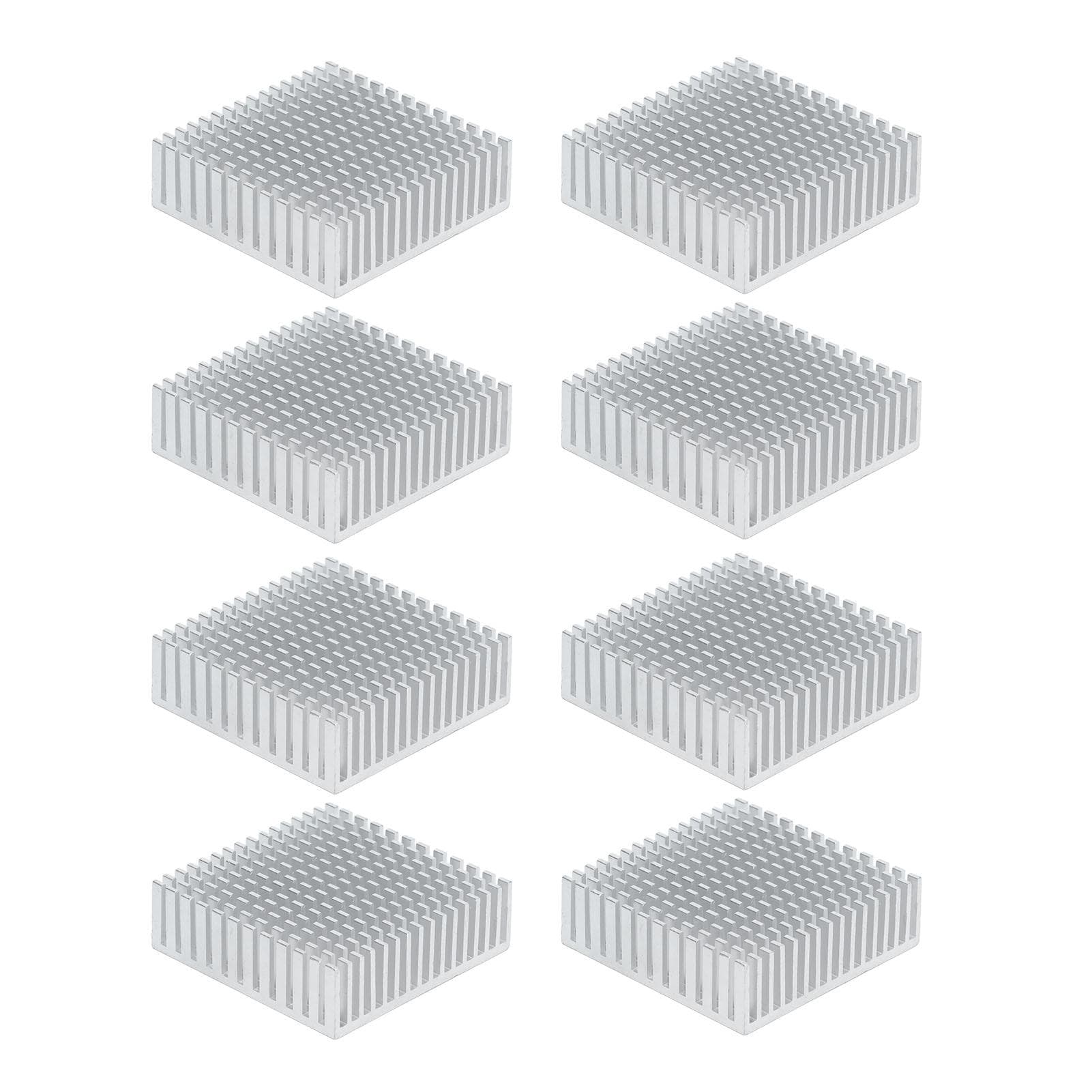 8Pcs Heat Sink Cooling Heatsink Cooler Aluminium Alloy 50x50x15mm Accessory WhiteWithout Back