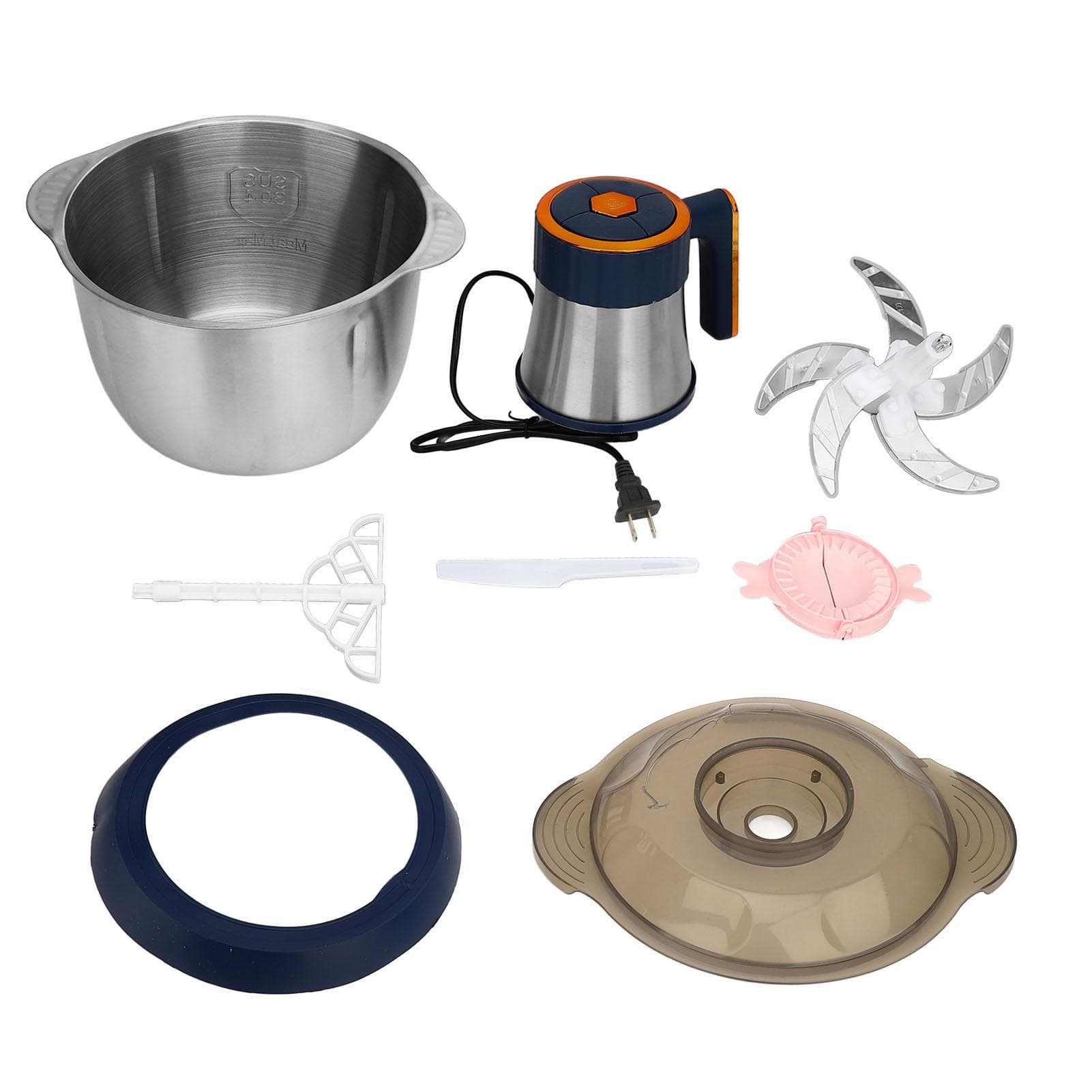 Food Processor 5L Stainless Steel 500W Detachable Multifunctional Labor Saving Electric Food L blue