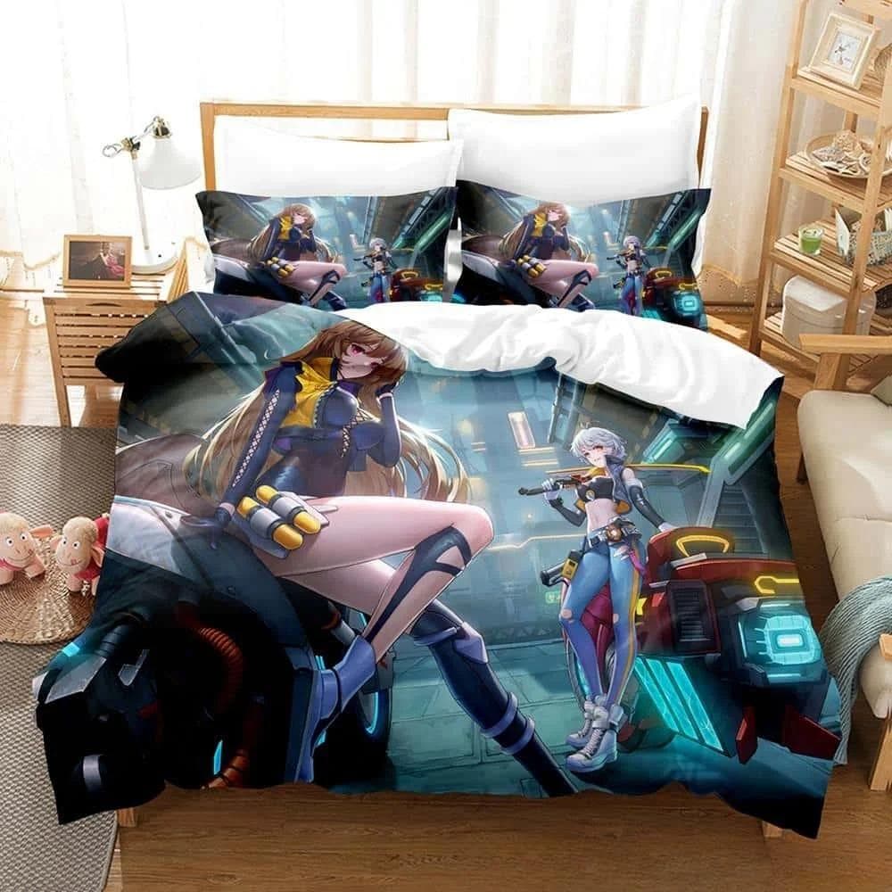 3D Printing Game Tower of Fantasy Anime Bedding Set Single Twin Full Queen King Size Bed Set Adult Kid Bedroom Duvetcover Sets 70x133cm 2pcs