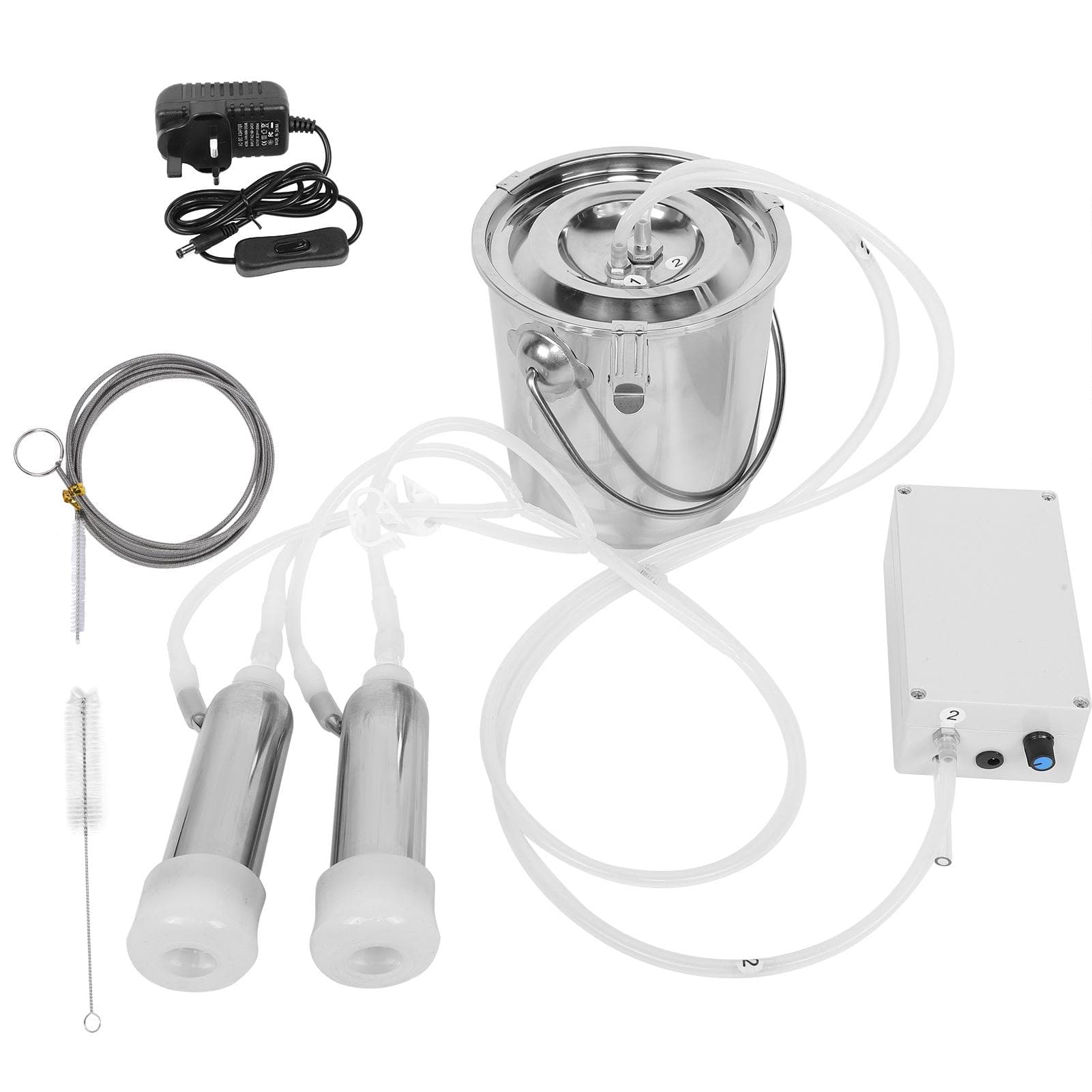 3L Electric Milking Machine for Cattles Portable Farm Milker Farm Milking Tools 100?240VAU Plug