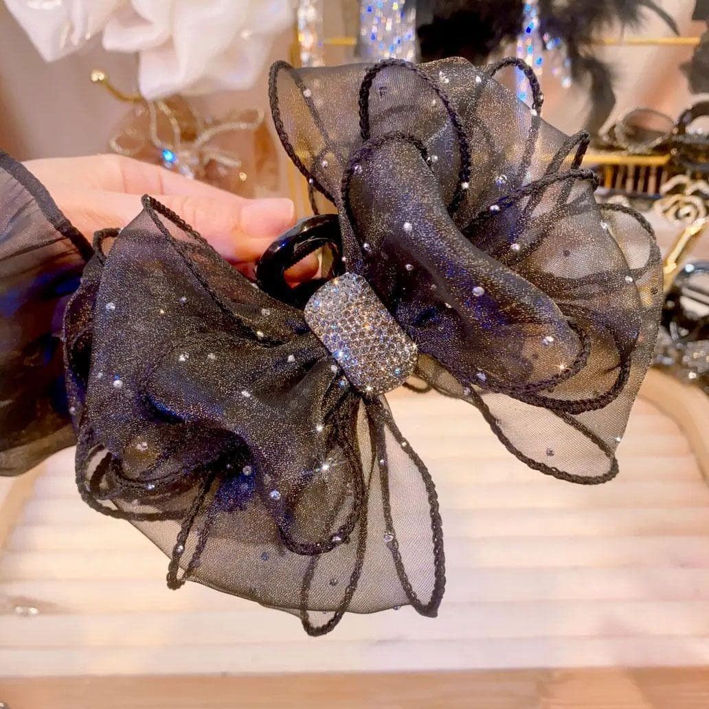 1pc Women Lace Mesh Geometric Butterfly Hair Claw Vintage Legant Hair Clip Clamp Headband Hairpin Crab Hair Accessories New black