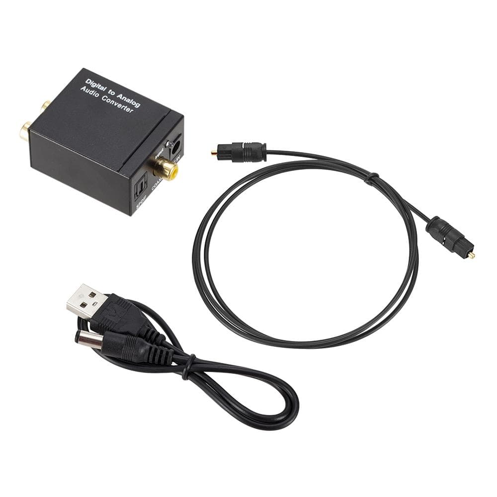 3.5mm Digital to Analog Audio Converter Optical Fiber Coaxial Signal to Analog Audio Adapter black