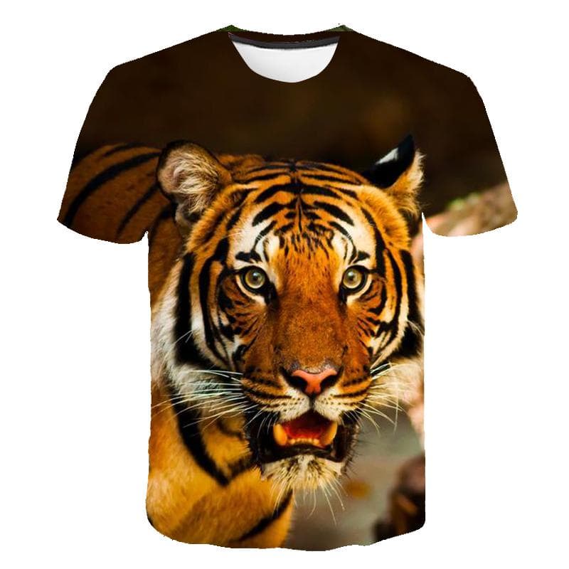Tiger graphic t shirt Men New Summer Casual Fashion O-Neck Print T-shirt Tops Hipster Animal Pattern Short Sleeve T-shirts 3XL