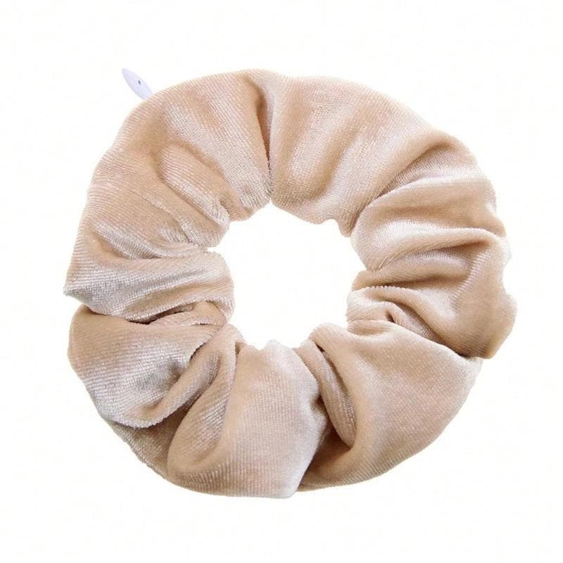 Pocket Scrunchies Hair Ties With Hidden Zipper Stash Scrunchy Ponytail Holder,Velour Zipper Pocket Scrunchies 1pc Beige&one-size multicolour