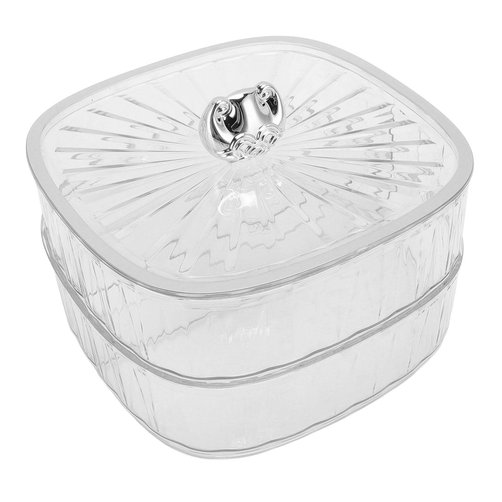 Snack Tray 2 Layer Divided Transparent Sturdy Plastic Serving Tray for Candy Dry Fruit