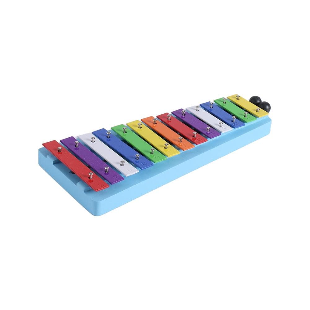 13 Notes Glockenspiel Xylophone Colorful Metal Keys Percussion Rhythm Handheld Musical Instrument blue