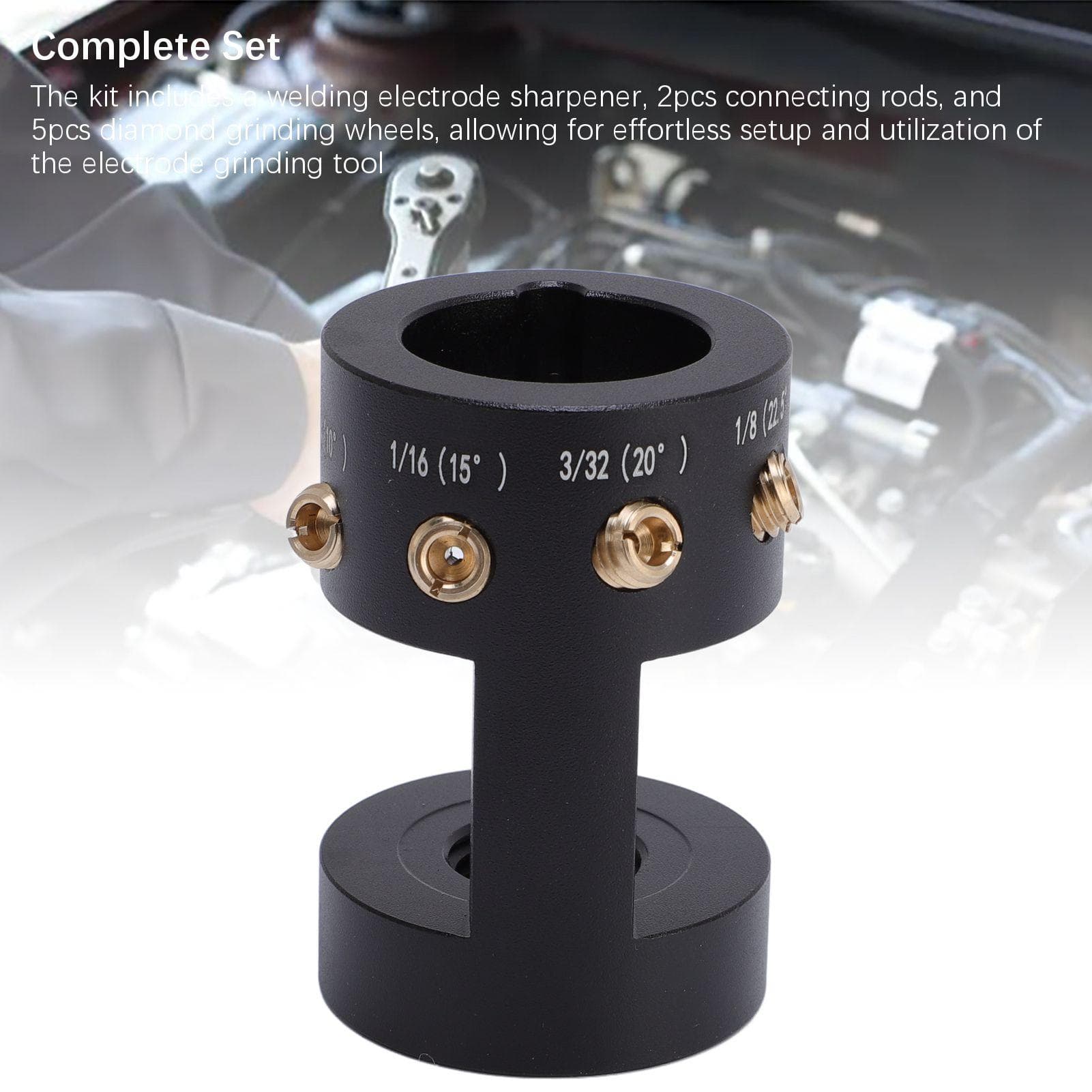 Tungsten Electrode Sharpener Multiple Angle Holes Electrode Grinder with 5PCS 25mm Diamond Wheels