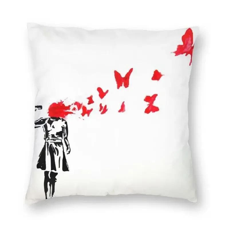 Banksy Uncovering Graffiti Pillow Cover Home Decor Cushion Sofa Street Art Cushion Cover Throw Pillow for Car Decorative Cushoin 50x50cm