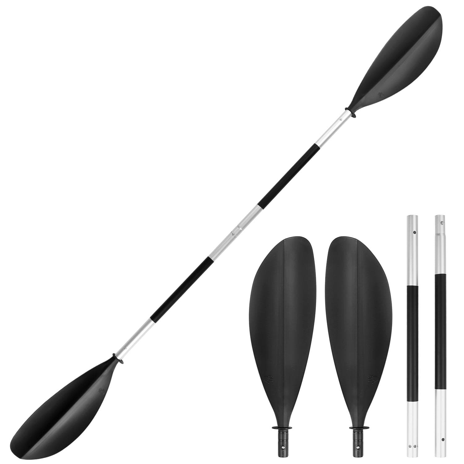 4-Piece Quick Release Asymmetrical Kayak Paddle Board black
