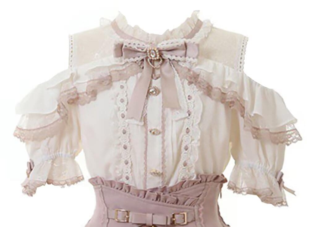 type adult floral stylish Pink [YoniStar]  Jirai-kei  (landmine style) Mass-produced skirt, short-sleeved blouse, frills, style, ribbon, bow,