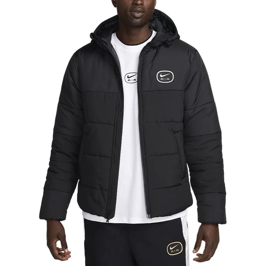 Nike Air Comfortable Casual Hooded Jacket Men Jackets Black White HM0198-011 S