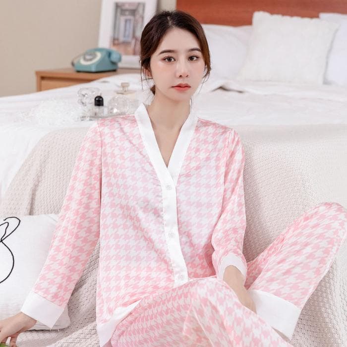 Letter Printed Women's Pajamas V-neck Long-sleeved Trousers Pajamas Set Autumn New Trendy Home Wear Women's Pajamas XXL